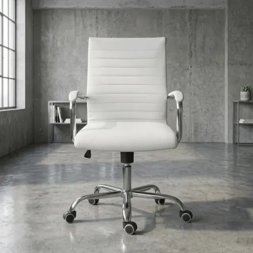 Cadeira Diretor Giratória Corino Branco Conforto Ergonômico Design Moderno 31095