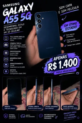 CELULAR A55 5G DA SAMSUNG!