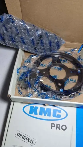 Kit relação cg 150 aço kmc pro fan titan coroa Pinhão Corrente