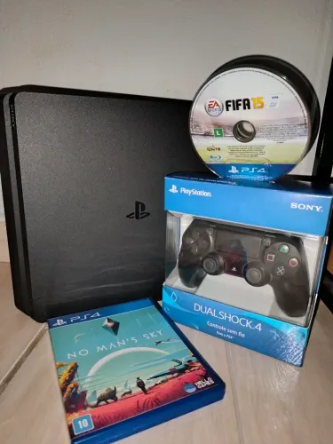 Ps4 slim + 1 controle + 1 jogo