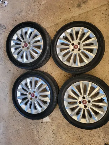 Rodas Aro 17 Originais Fiat Linea Absolute (4x98) + Pneus Premium