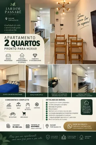 Apartamento 2 Quartos Mobiliado | Jardim Passaré ? Pronto para Morar