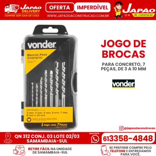 JOGO BROCA P/ CONCRETO 7 PCS 3-10MM