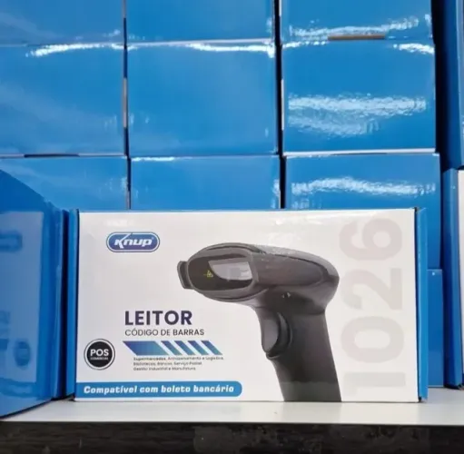 Super Desconto: Leitor Código De Barra Com Fio Knup Kp-1026