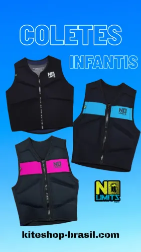 Coletes esportes aquáticos infantis - kitesurf, wingfoil, surf, standup .....