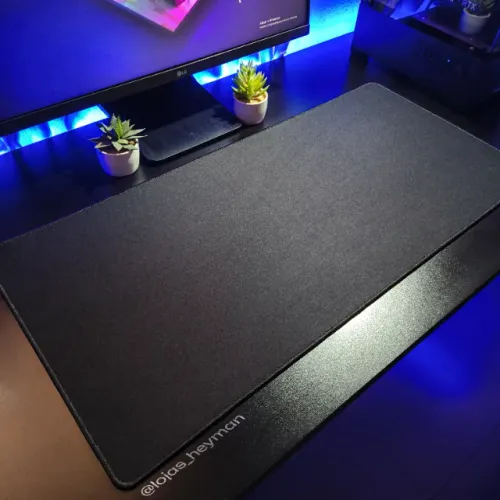 Mousepad Gamer 75x35cm Preto Base Emborrachada Antiderrapante Speed 3mm Costurado Lavável