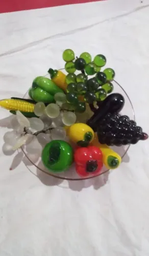 frutas e legumes decorativos em vidro murano<br>