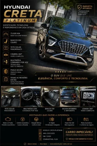 Hyundai Creta Platinum 1.0 TB 12V Flex AUT 2023