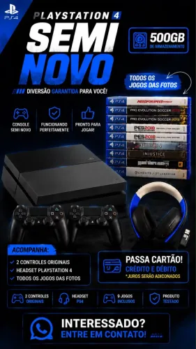 Vende-se PlayStation 4 Completo