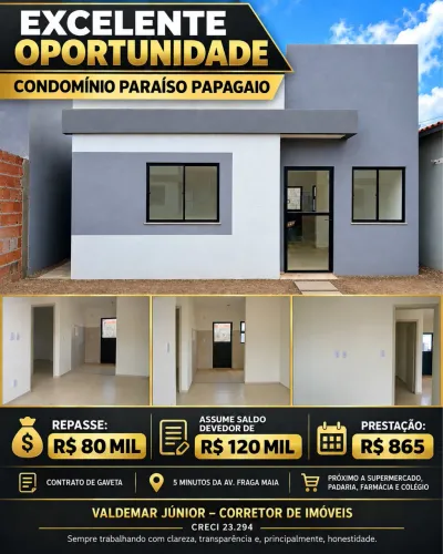 Casa no Paraíso Papagaio - Repasse R$ 80 Mil