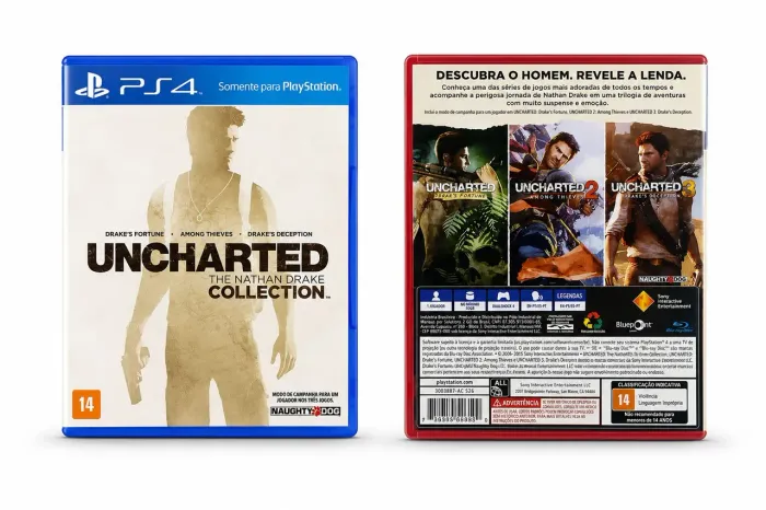 Este jogo é Uncharted: The Nathan Drake, para o console PlayStation 4