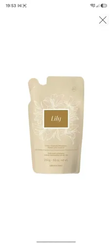 Refil Lily creme acetinado desodorante hidratante corporal, 250g