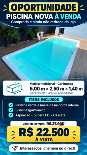 PISCINA TRADICIONAL / LAZER <br>Cor: branca