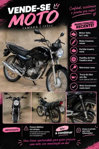 ? Yamaha Preta à Venda!