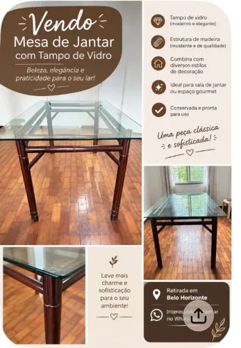 Mesa de jantar para 8 pessoas