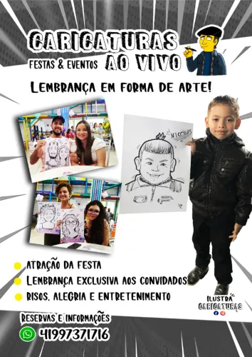 Caricaturas ao Vivo para Eventos | Lembrança Exclusiva para seus Convidados