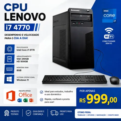 Lenovo i7, SSD, 8 Gb de memória, aproveite a promoção