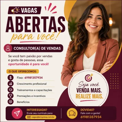 Contratação Imediata Vendedor 