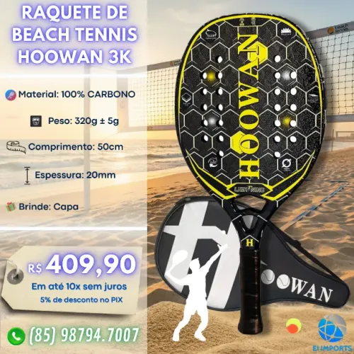 Raquete de Beach Tennis Hoowan 3K