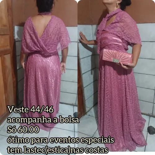 Vestido + bolsa de festa usado apenas 1x super novinho, veste 42_44. 94