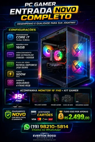 PC Gamer Novo Completo com Garantia