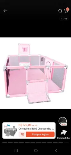 Cercadinho infantil NOVO NA CAIXA rosa 180x120cm