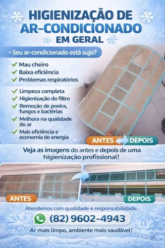 Higienização de Ar Condicionado - Elimine Fungos e Mau Cheiro!