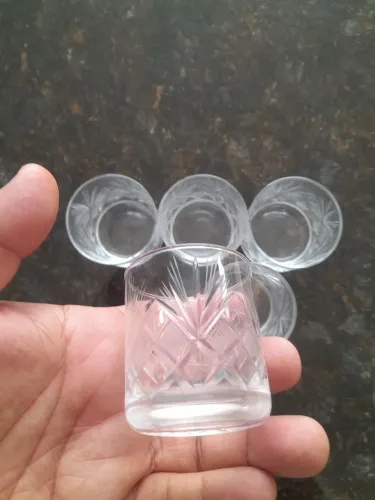 Conjunto 5 copos em cristal para chot