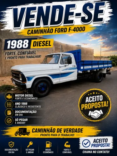 VENDE-SE - FORD F-4000 DIESEL 1988