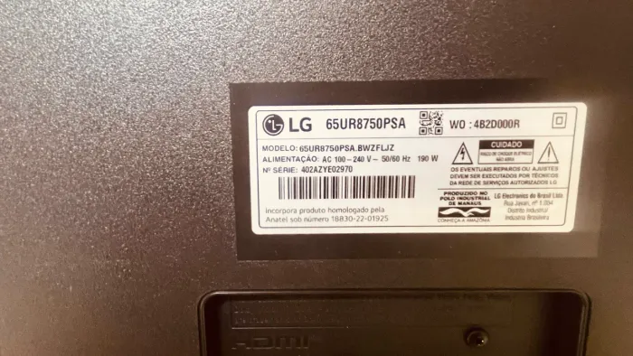 Vendo TV LG com defeito na Tela