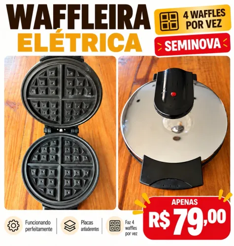 Waffleira Elétrica 4 Waffles | Seminova