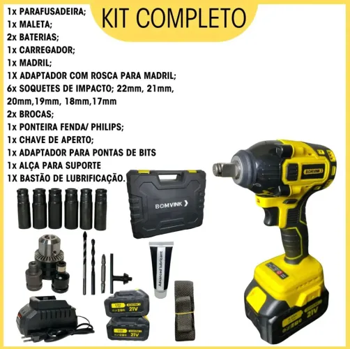 Chave de Impacto 21V MOTOR BRUSHLESS