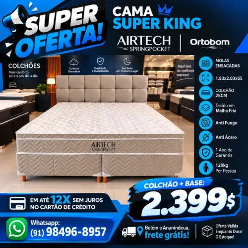 CAMA SUPER KING ORTOBOM OFERTA 