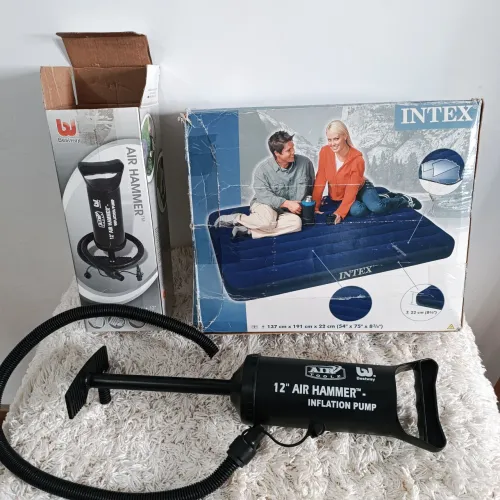 Colchão de Casal Intex Novo Inflável + Bomba de Ar Ambos na Caixa