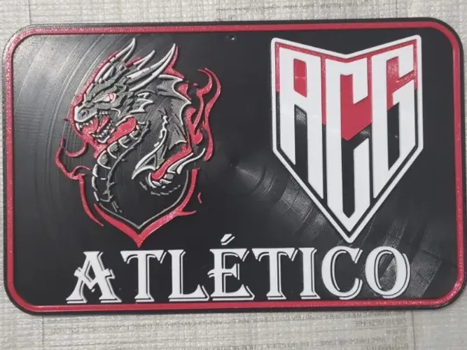 Placa decorativa Atlético - Feita em 3D