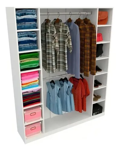 ? Guarda-Roupa Aberto 1,85m Branco - Super Espaçoso, Moderno e Funcional!