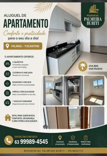 Alugo apartamento no Res. Palmeira Buriti