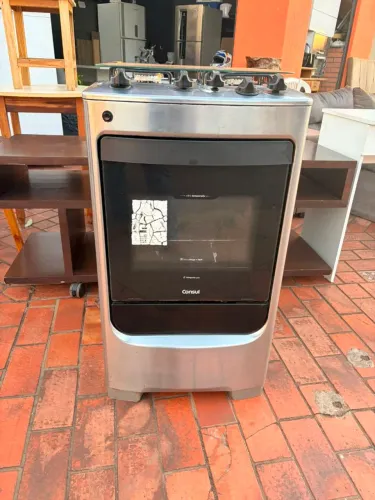 Fogão 4 bocas consul inox 3 bocas e o forno acendo no elétrico 1 e manual ((ENTREGO