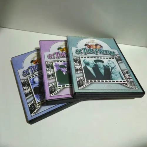 3 DVDs 75th Aniversary Os Tres Patetas roxo azul verde