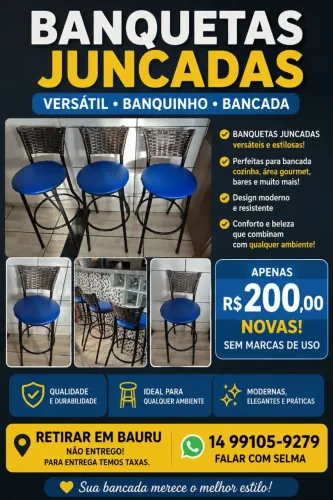 Banquetas juncadas versátil 