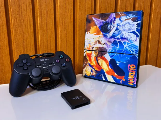 Playstation 2 slin completo 14 jogos 2 controle memória card
