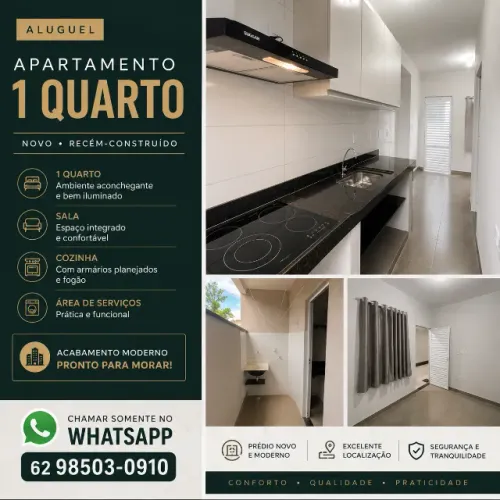 Apartamento 1 Quarto para Aluguel Lindo e Bonito