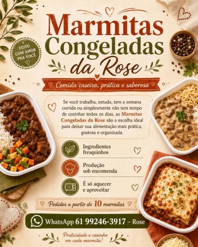 Marmitas Caseiras Congeladas (Sob Encomenda)