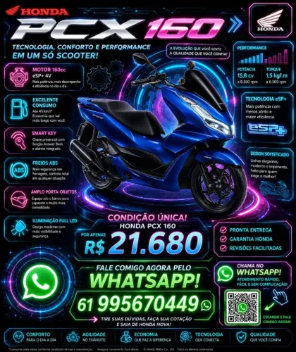 LEIA O ANÚNCIO, PCX 0KM PREÇO DE SEMINOVA