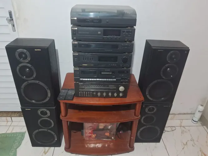 Som gradiente completo + receiver s126 + 4 caixas