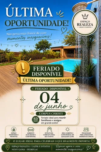 Espaço de Lazer e Eventos no Novo Gama - Pedregal