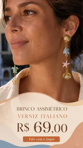 Brinco Assimétrico Verniz Italiano