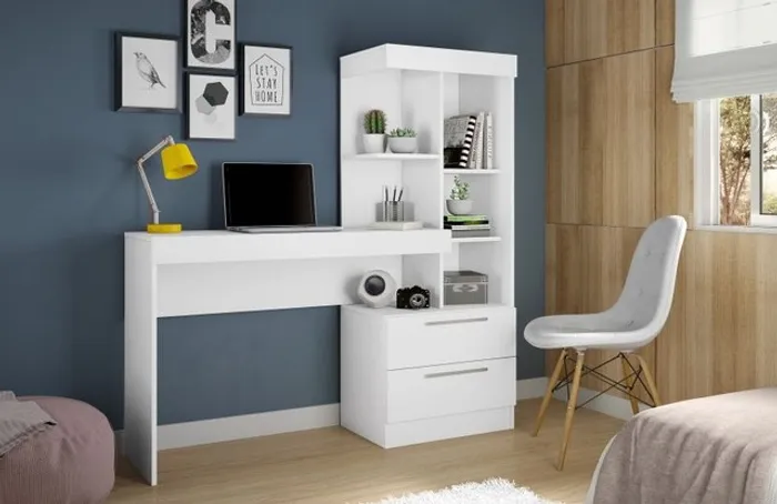 Sala quarto escritório mesa office com nicho