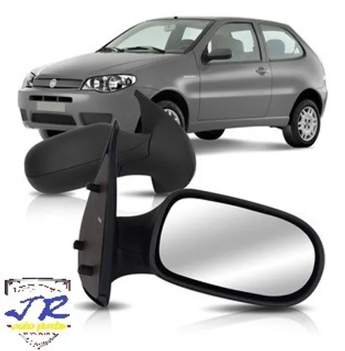 Par Retrovisor Fiat Palio Strada G3 2004 2005 2006 2007 Preto com Espelho Controle Interno