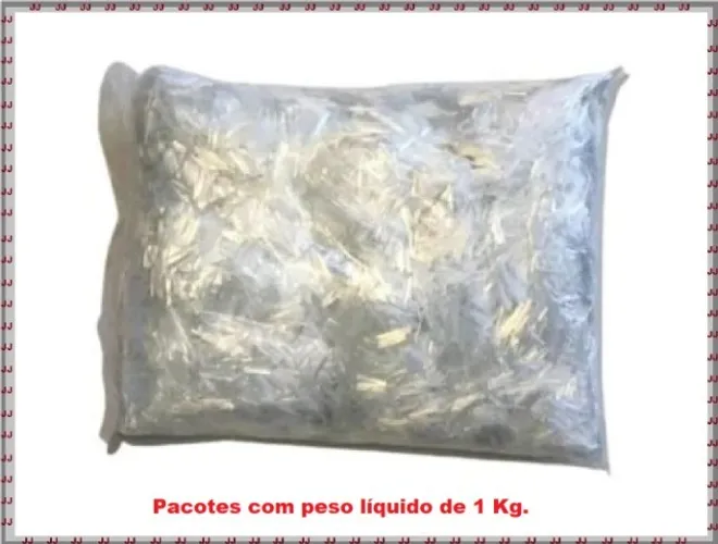 Fibra de vidro granulada para concreto, reboco e outras aplicações - Pacote 1 Kg